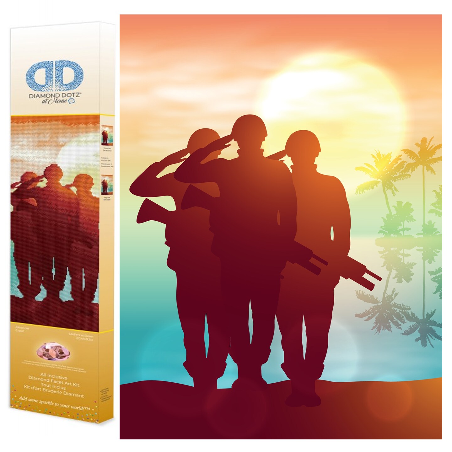 Diamond Dotz at Home Soldiers at Dawn Diamond Painting Kits for Adults - Diamond Art Kits a Relaxing Creative Craft Kit with Dotz Gems 24x24
