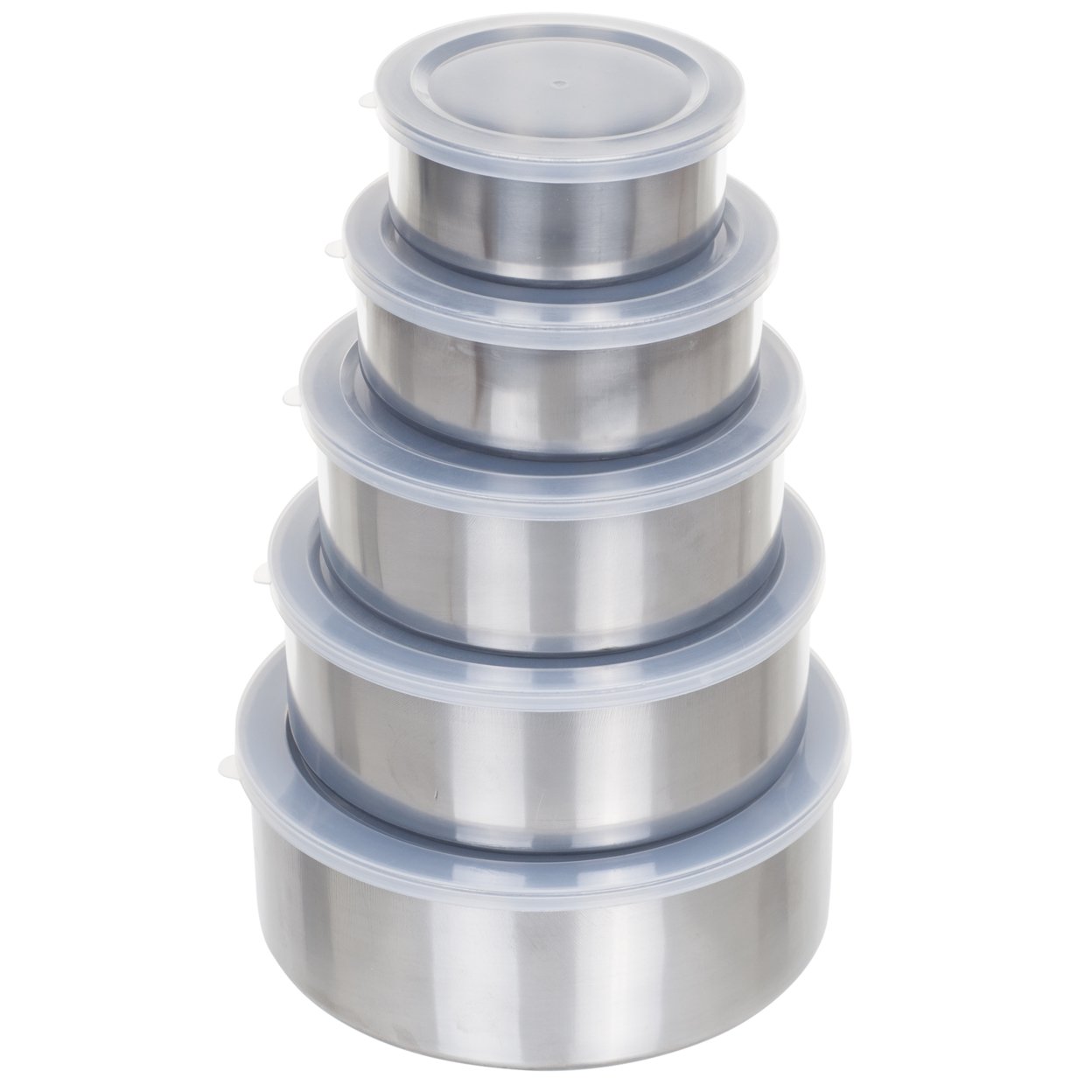Chef Buddy 5 Piece Stainless Steel Bowl Set With Lids