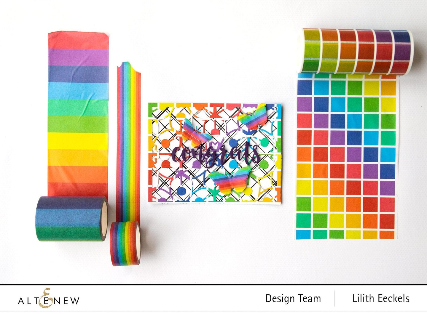 Geo Rainbow Wide Washi Tape