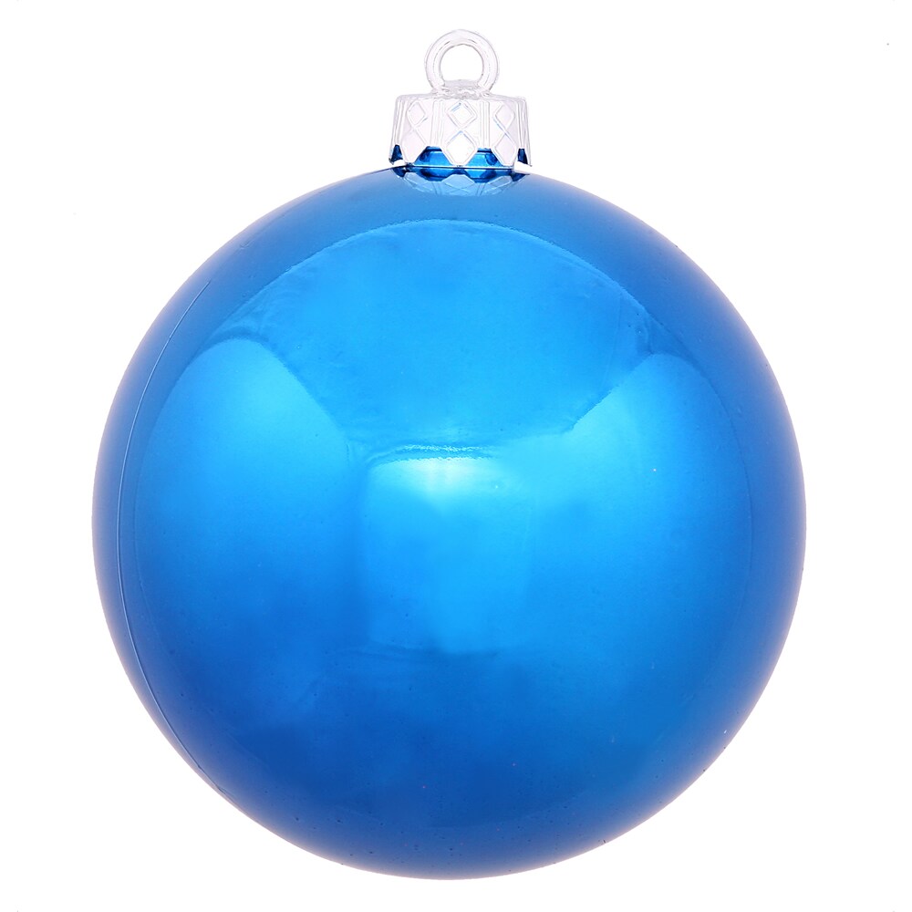Vickerman Shiny Shatterproof Drilled Christmas Ball Ornament - 2.75" (70mm) - Blue