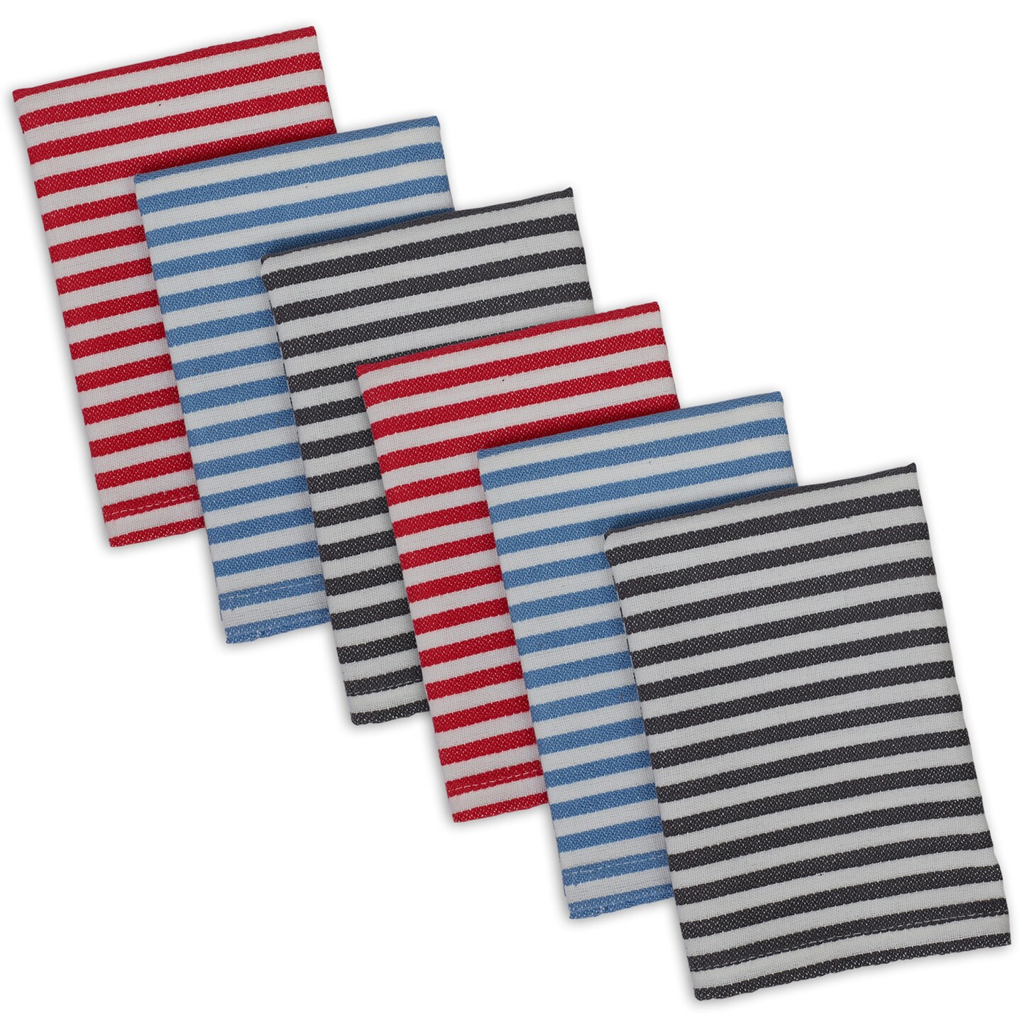 Dish Cloths | Red White & Blue Stripes on White