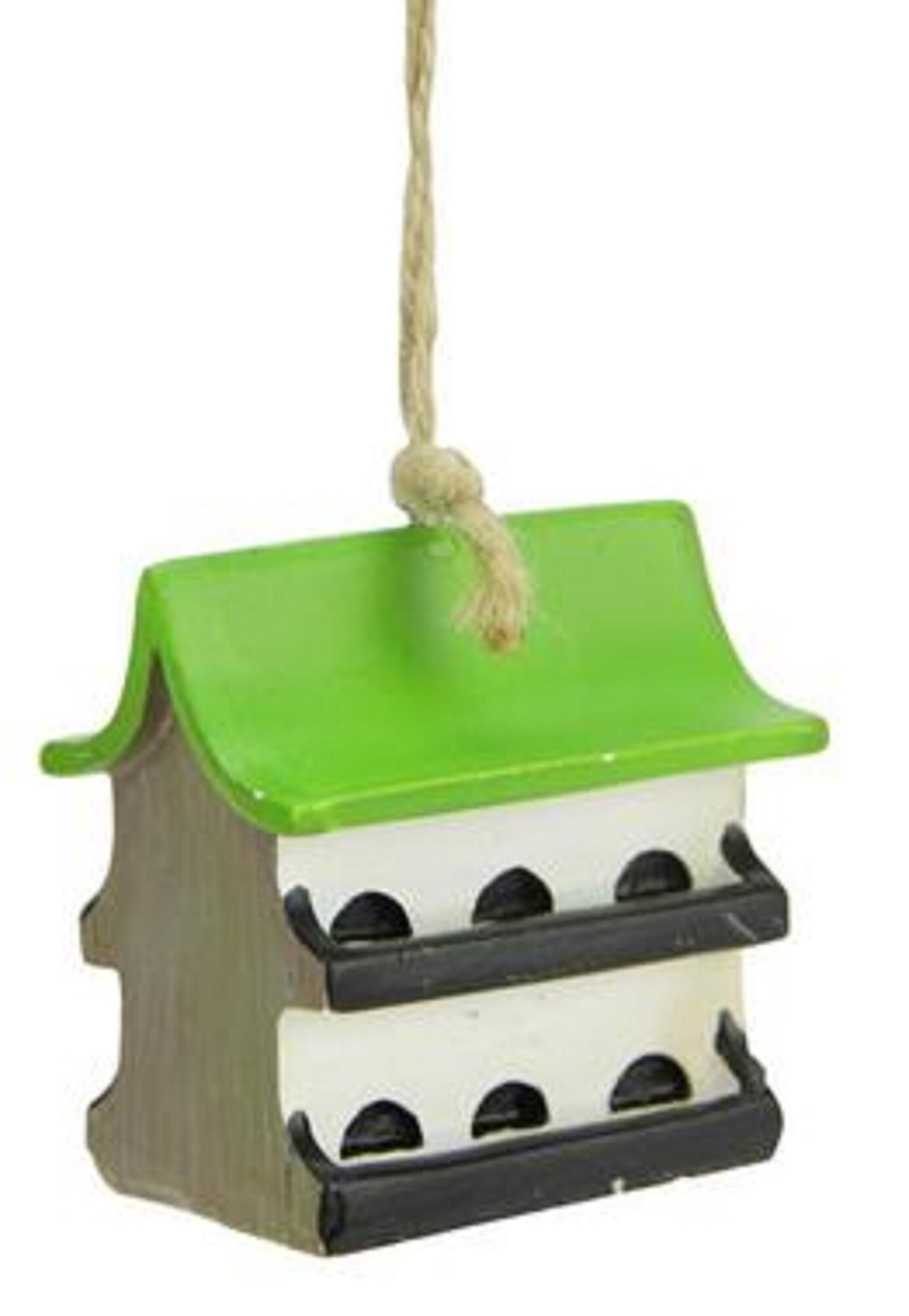 Midwest 2&#x22; Green and White Asian Style Birdhouse Christmas Ornament