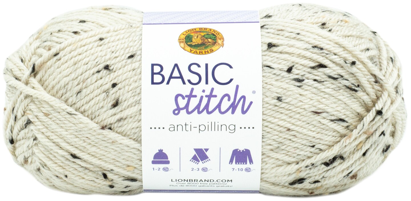 (Pack of 3) Lion Brand Basic Stitch Anti-Pilling Yarn-Almond Tweed