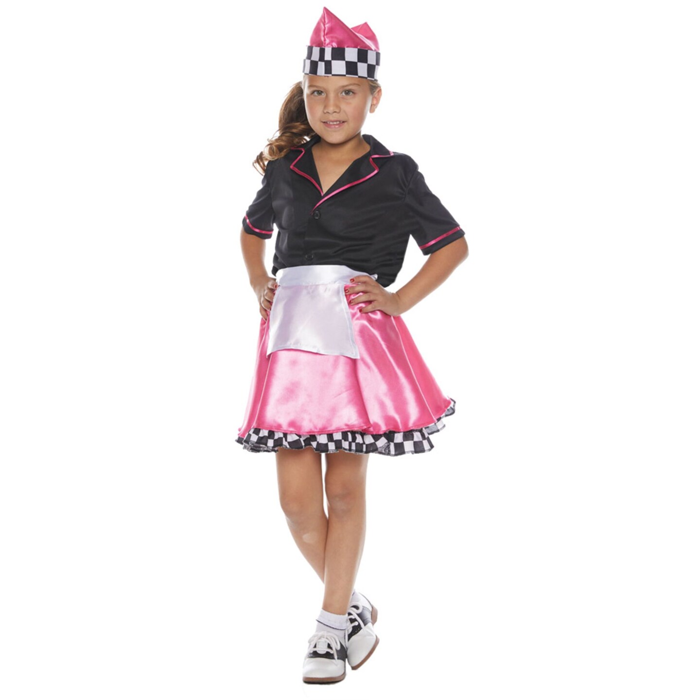 The Costume Center Black and Pink Car Hop Girl Child Halloween Costume- Medium