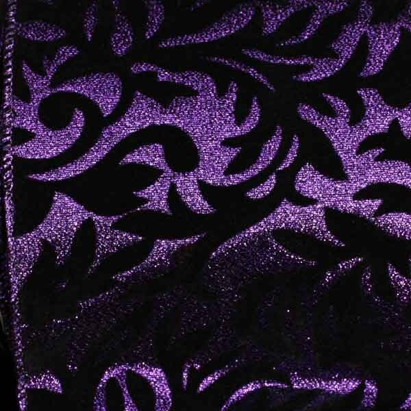 The Ribbon People Purple and Black Contemporary Wired Craft Ribbon 5" x 10 Yards