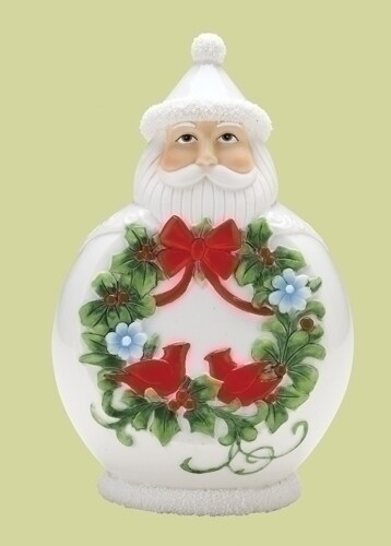 Roman 7.5&#x22; White and Green Scandinavian Santa Claus Christmas Figurine