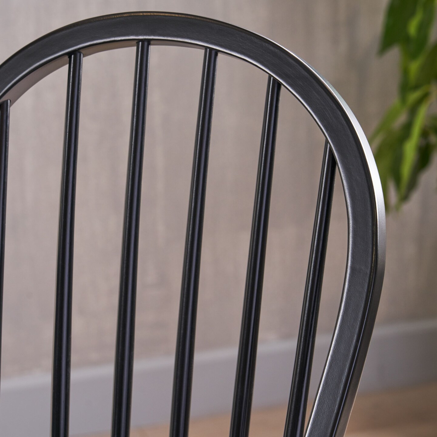 Contemporary Home Living Set of 2 Black Traditional Spindle Bar Stools 44&#x22;
