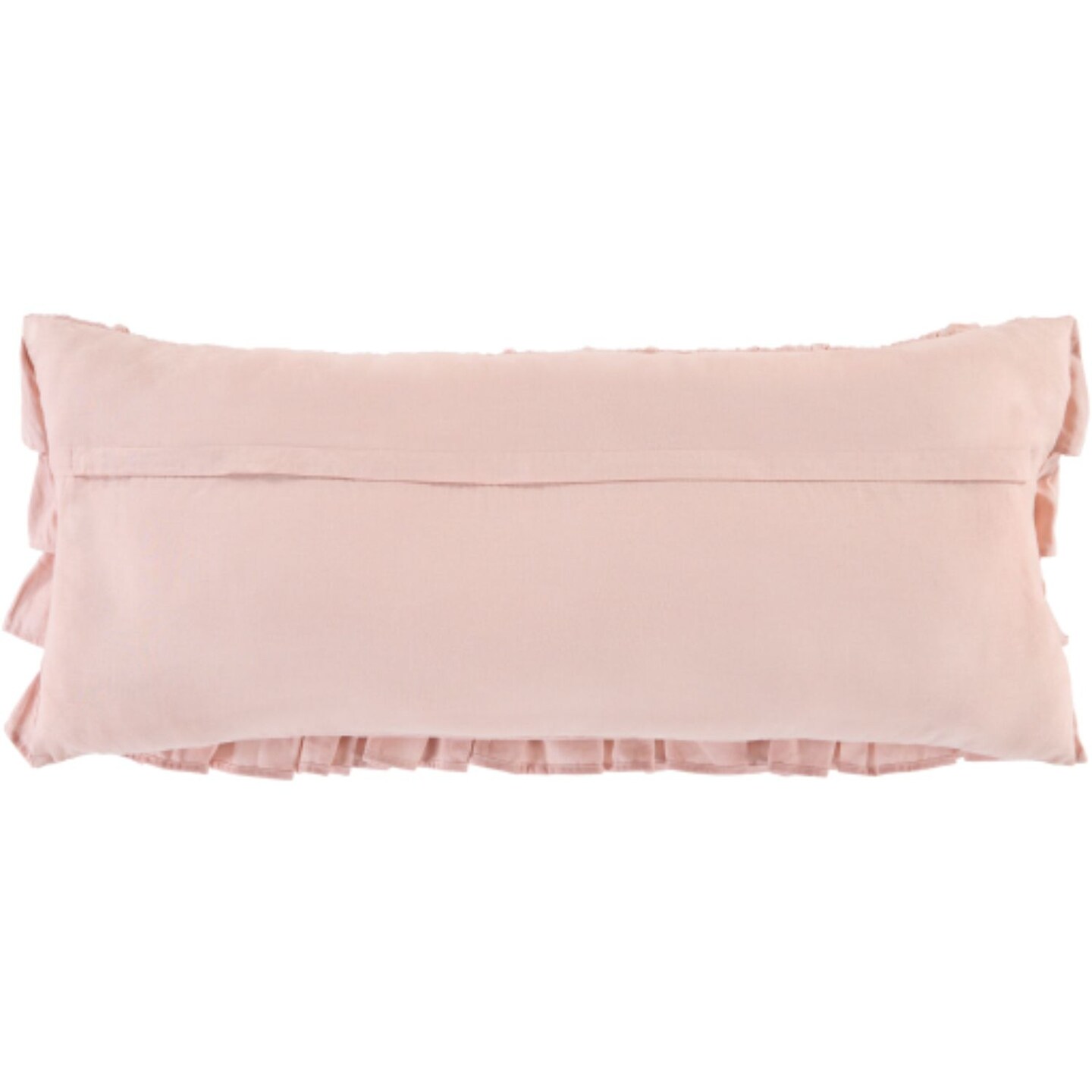 Tiwari Home 32" Dusty Pink Ruched Pattern Woven Rectangular Throw Pillow Cover