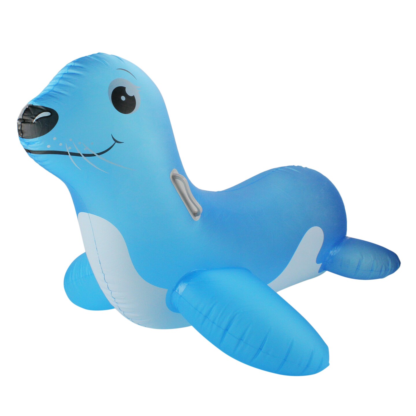 Pool Central 46&#x22; Inflatable Blue Sea Lion Ride On Pool Float with Handles