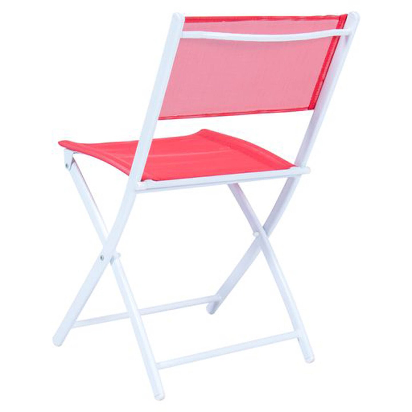 LeisureMod Outdoor Bistro Folding Table Chairs Set - Red