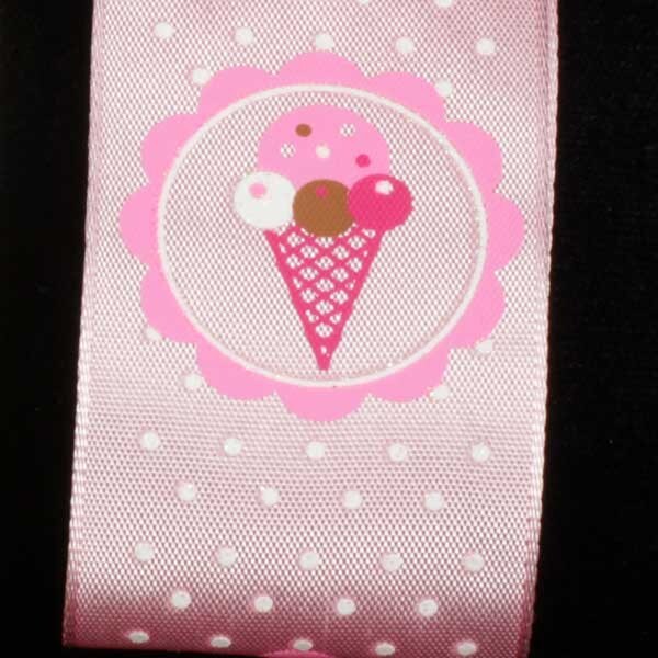 The Ribbon People Pink and White Ice Cream Wired Craft Ribbon 1.5&#x22; x 22 Yards