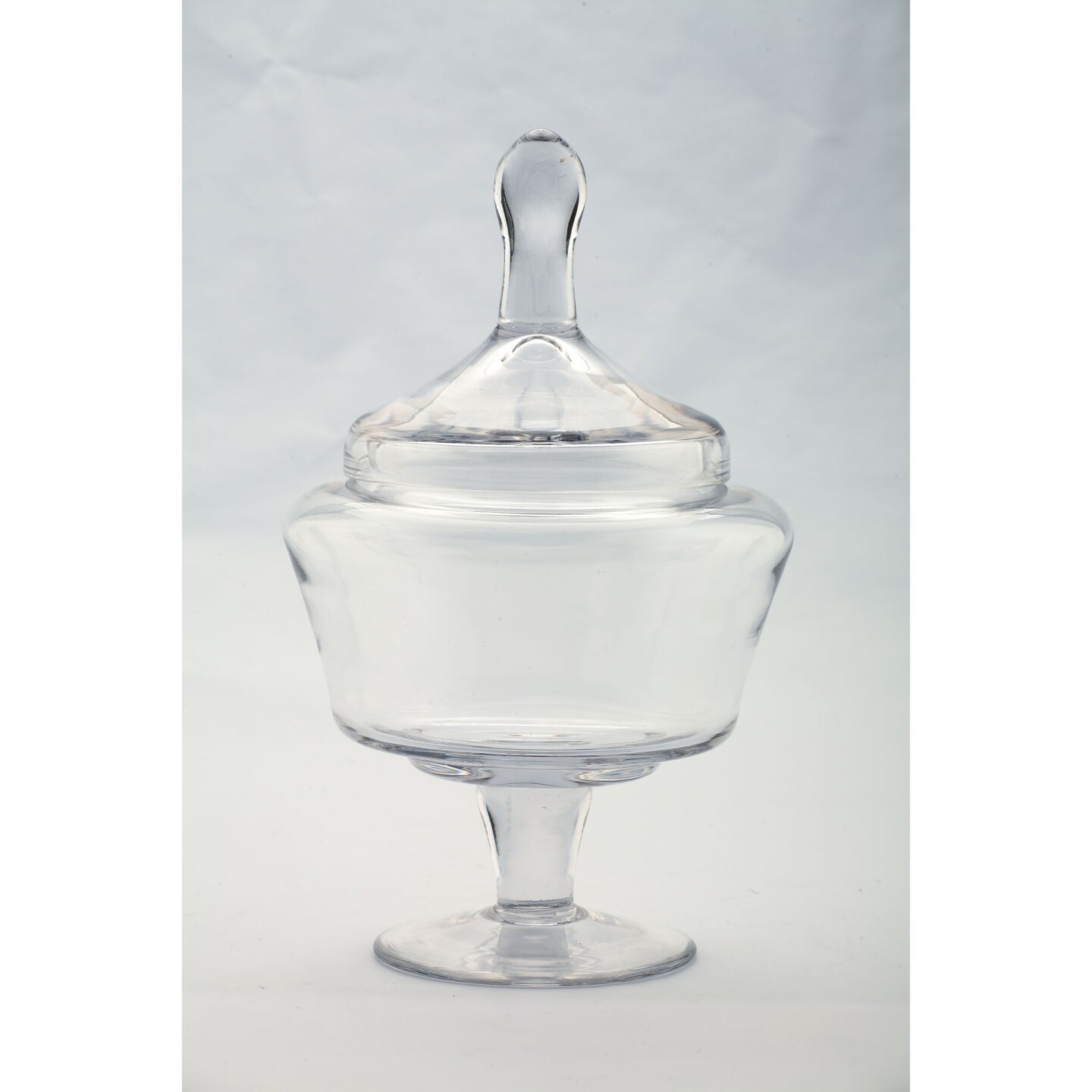 CC Home Furnishings 11&#x201D; Clear Apothecary Hand Blown Glass Jar with Finial Lid