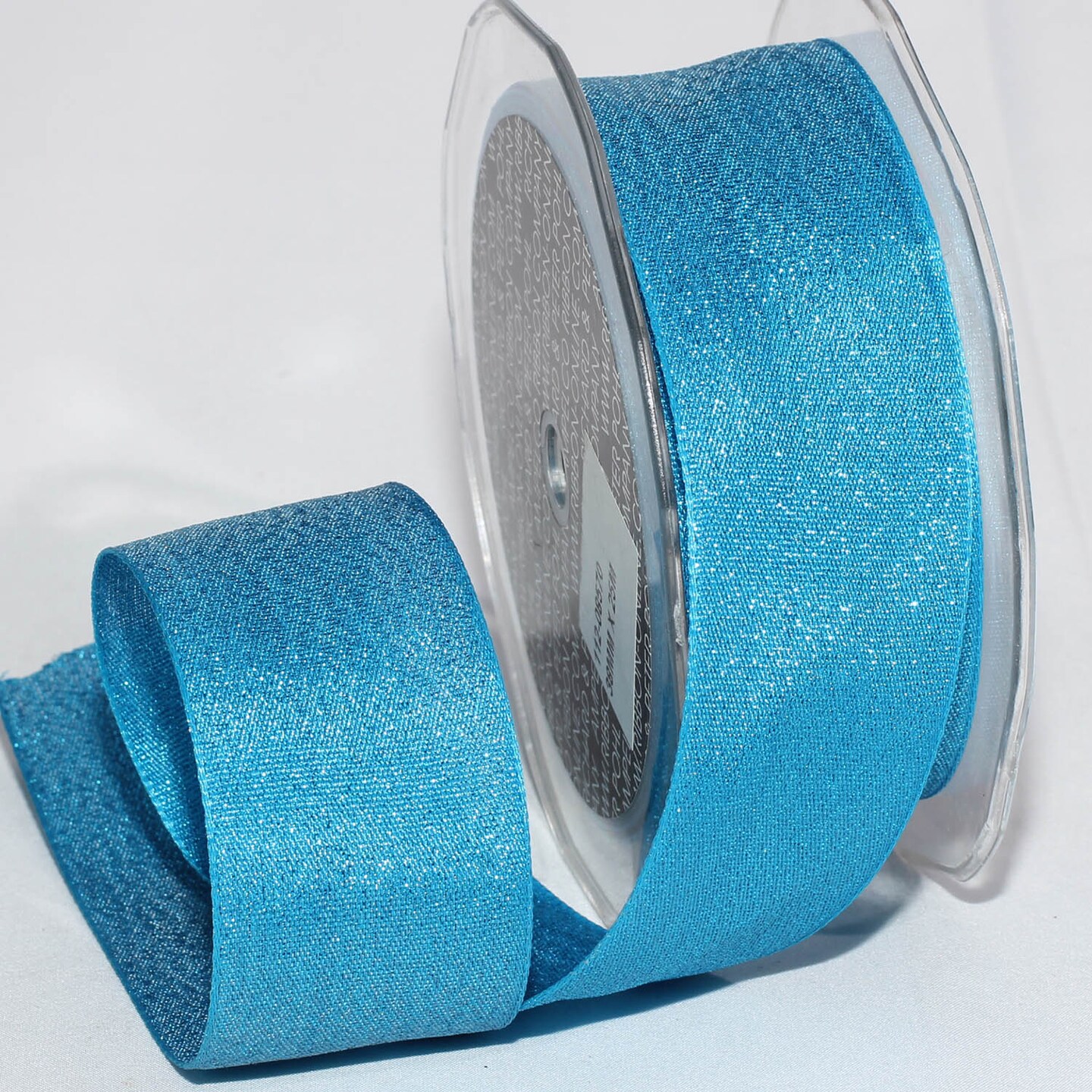 The Ribbon People Sparkly Turquoise Taffeta Woven Edge Craft Ribbon 1.5" x 54 Yards