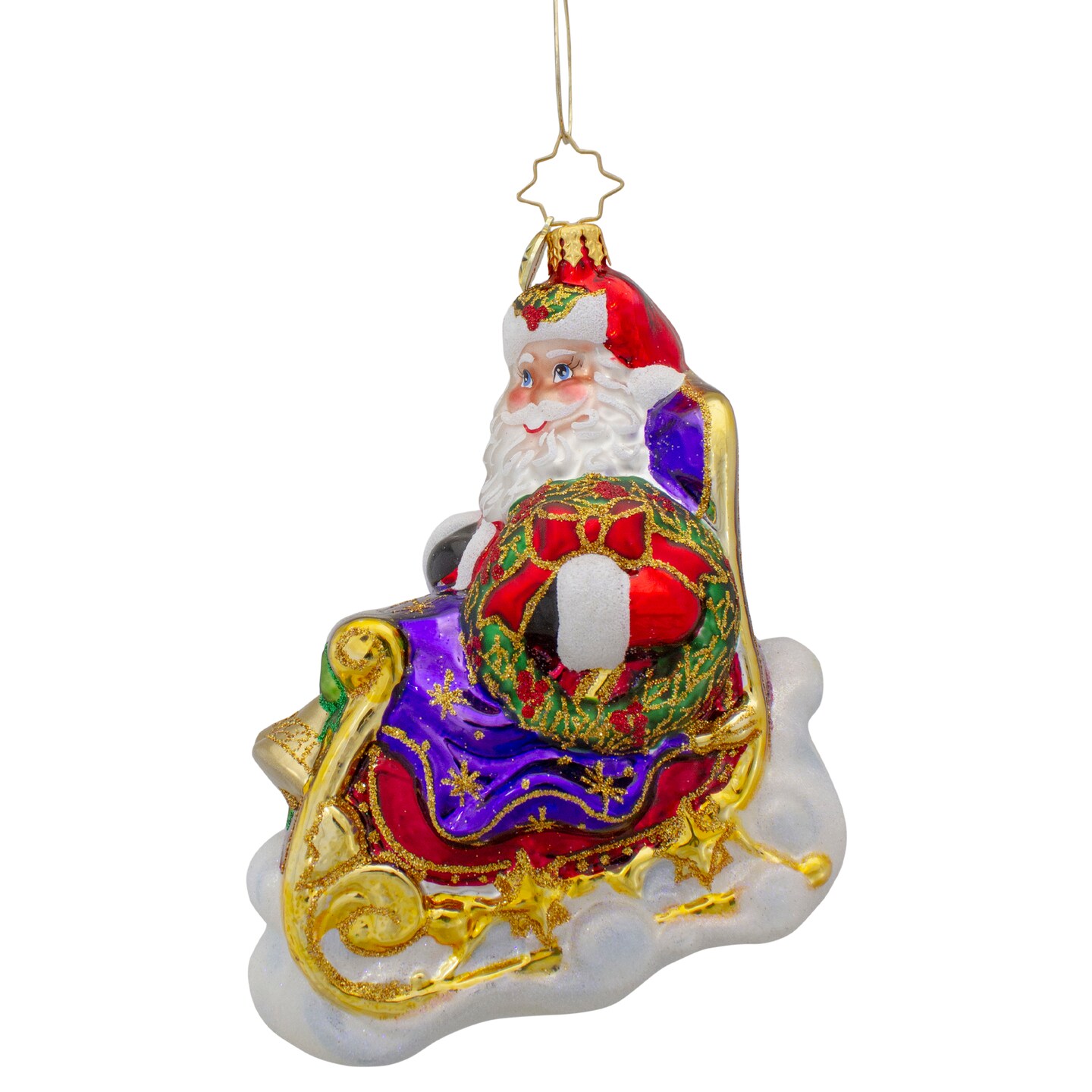 Christopher Radko Christopher Radko Ringing While He's Singing Santa Glass Christmas Ornament 1020845