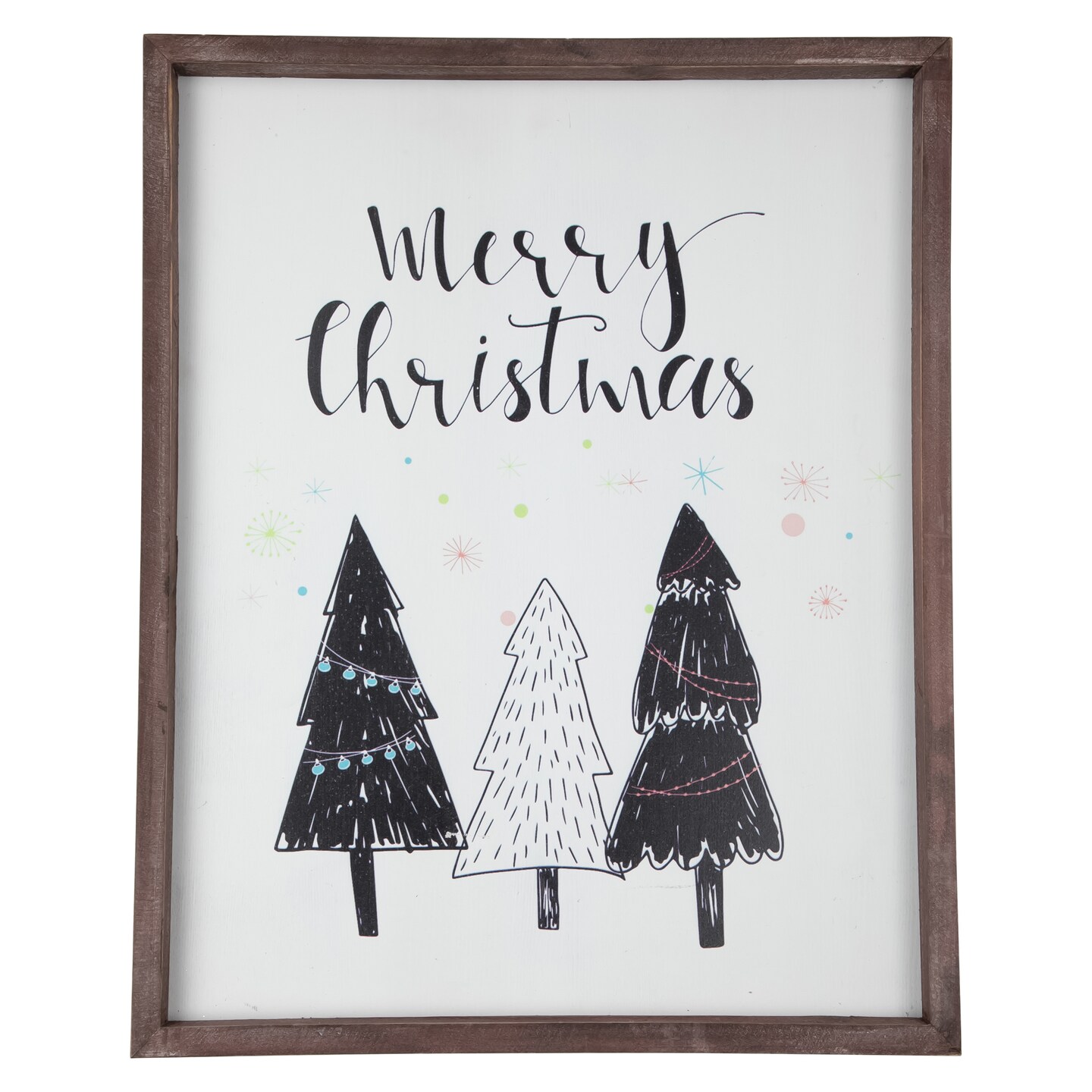Northlight 19.5&#x22; Merry Christmas with Holiday Trees Wall Sign