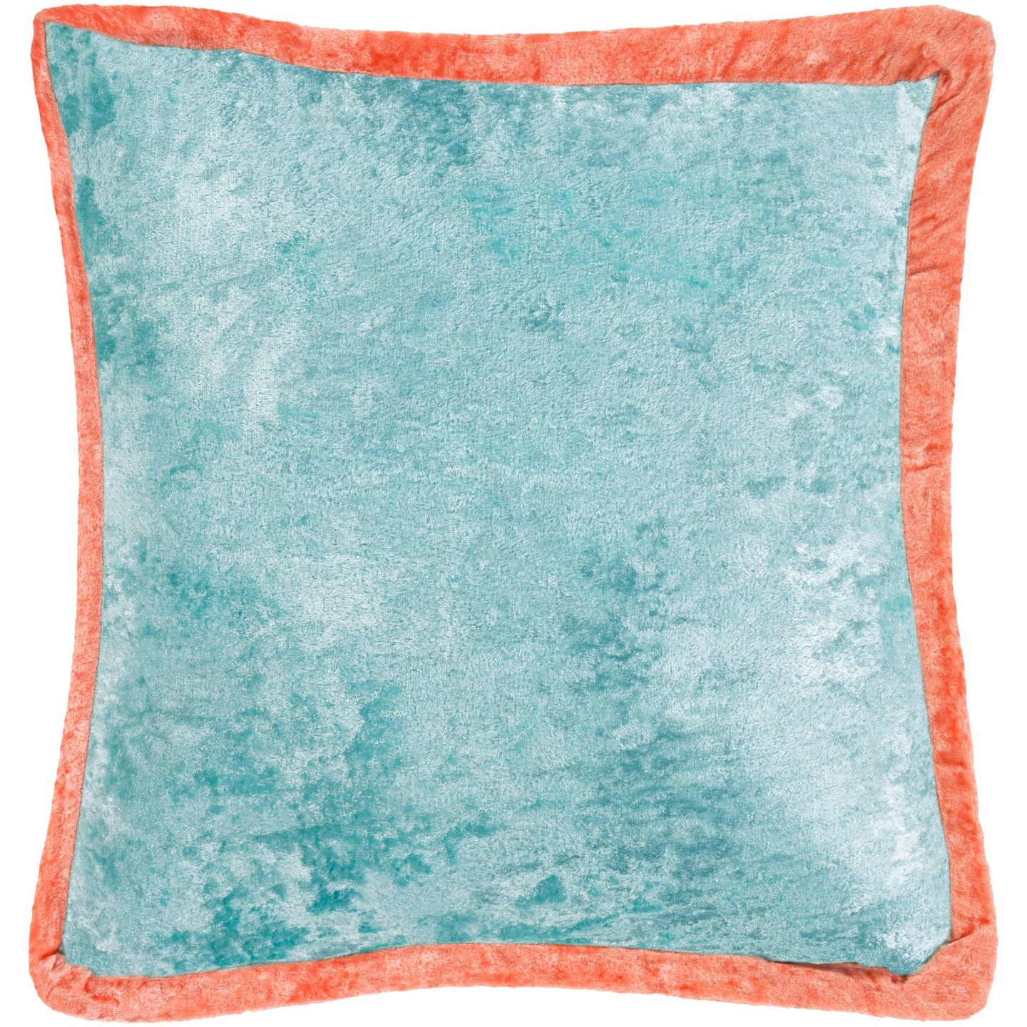 Tiwari Home 20 Blue Crushed Velvet Square Throw Pillow