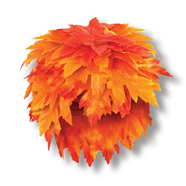 Beistle Club Pack of 12 Orange and Yellow Fall Leaf Thanksgiving Party Wigs