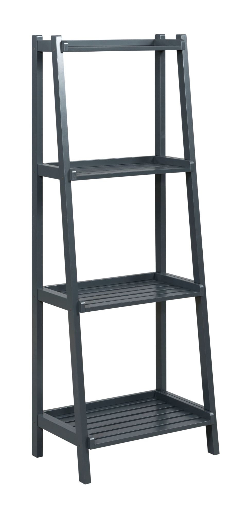 Contemporary Home Living 60&#x22; Gray Contemporary 4-Tier Ladder Leaning Multipurpose Shelf