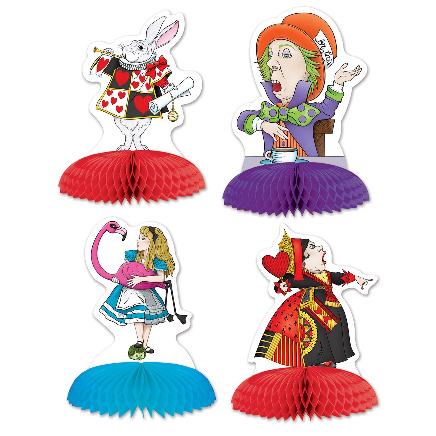 Party Central Club Pack of 48 Multi-Color Alice In Wonderland Characters Table Centerpieces 5&#x22;