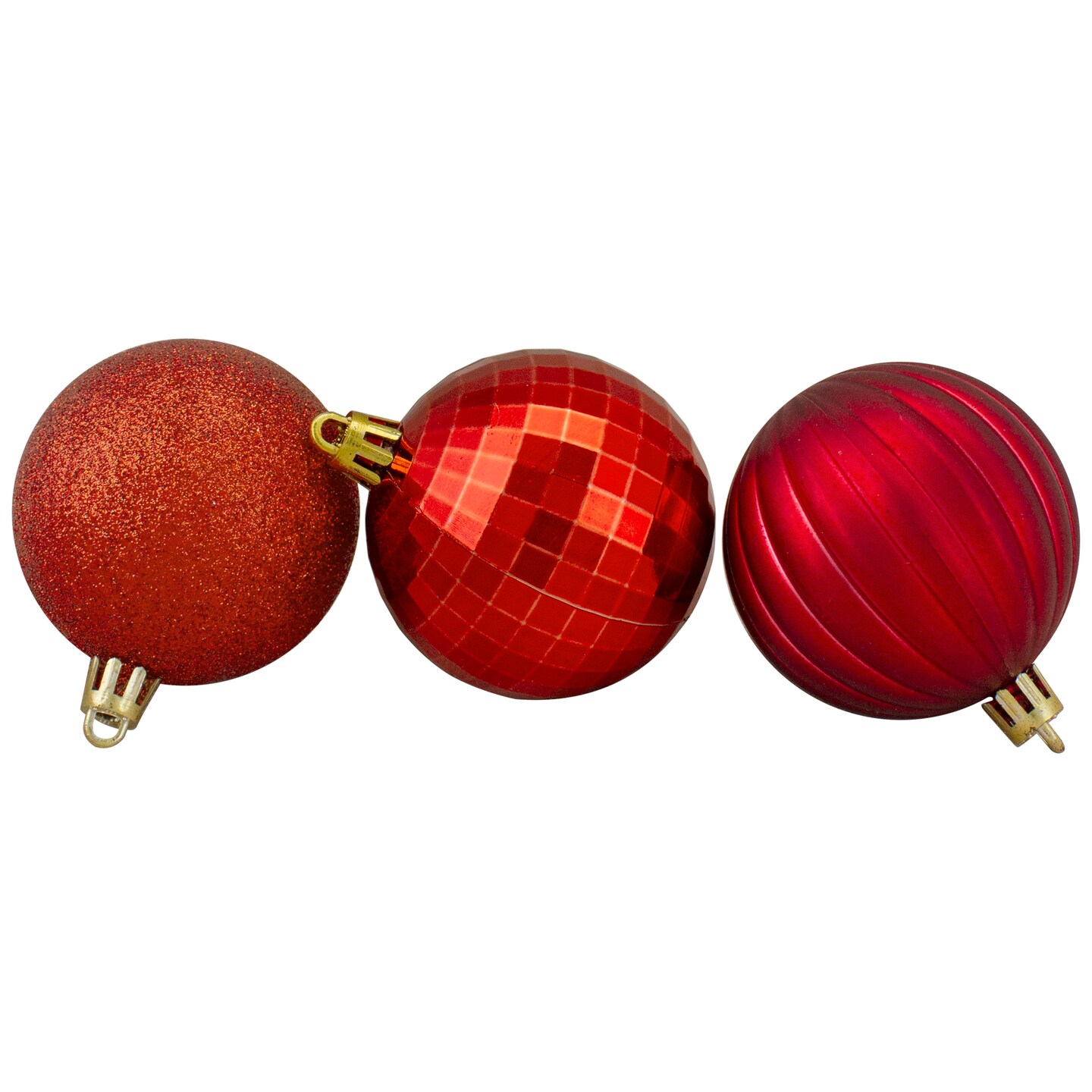 Northlight 100ct Red Shatterproof 3-Finish Christmas Ball Ornaments 2.5  (60mm)