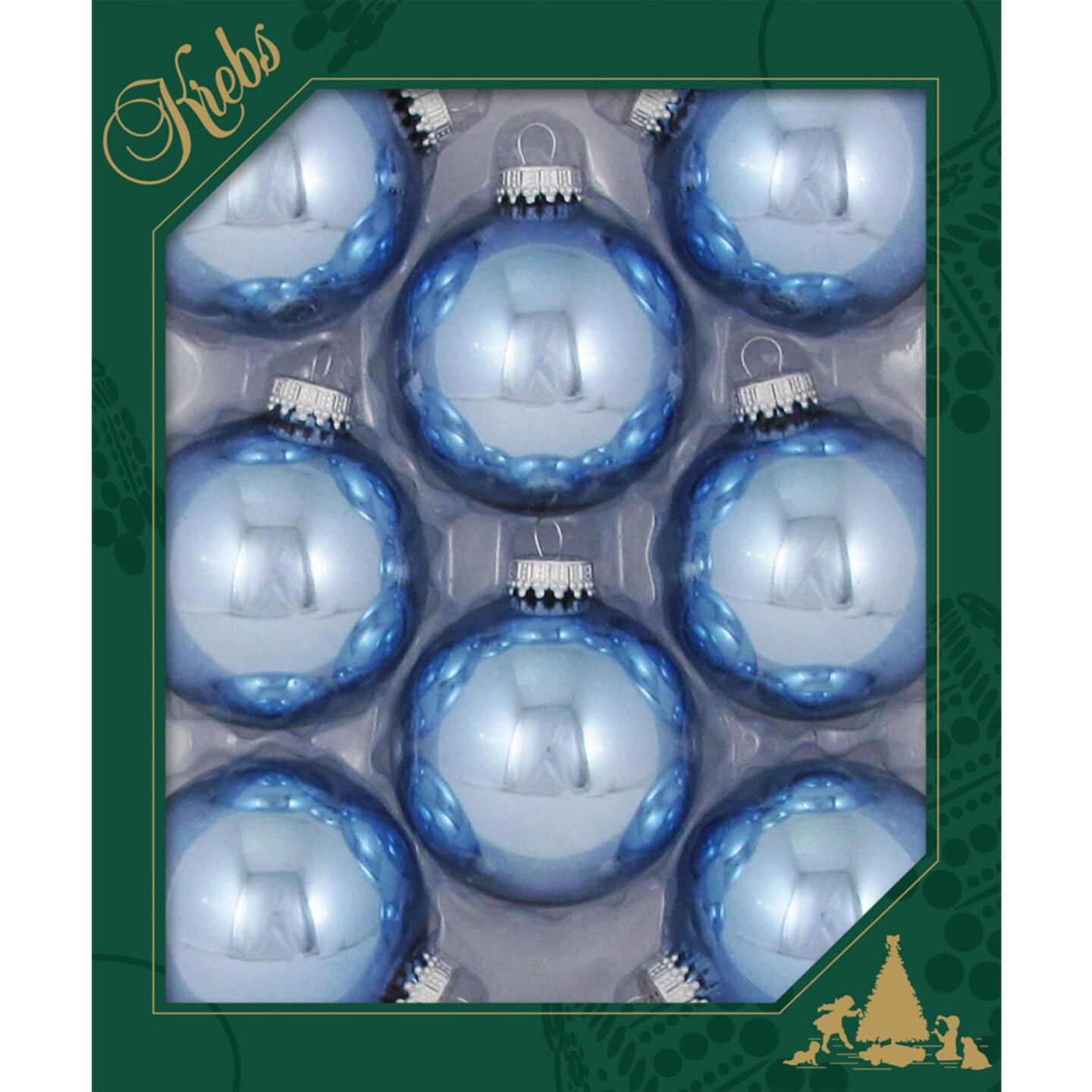 8ct Clear Glass Christmas Ball Ornaments 2.5 (67mm)