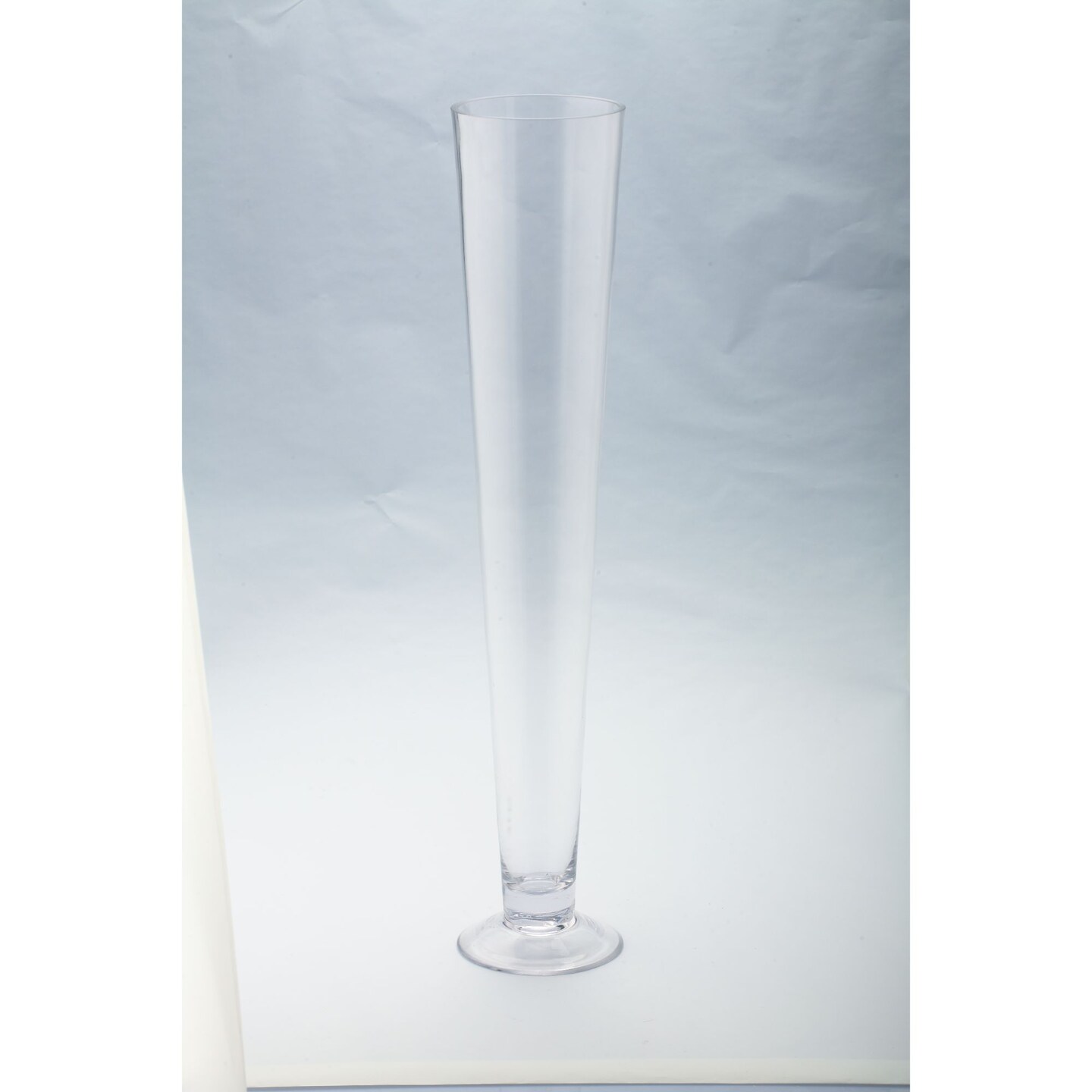 Contemporary Home Living Hand Blown Glass Vase with Round Based Bud - 23.5&#x22; - Clear