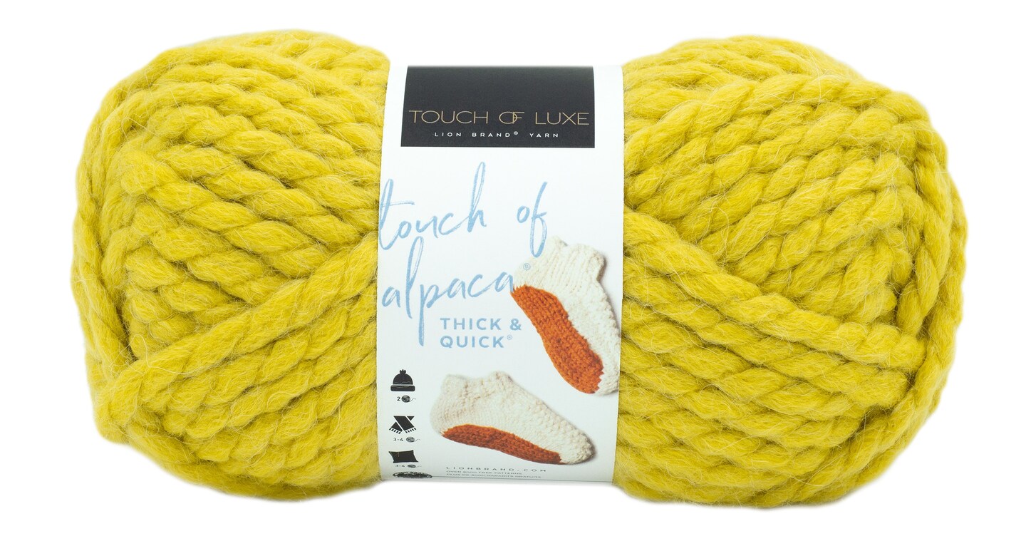 Lion Brand Touch Of Alpaca Thick &#x26; Quick Yarn-Yellow Mustard