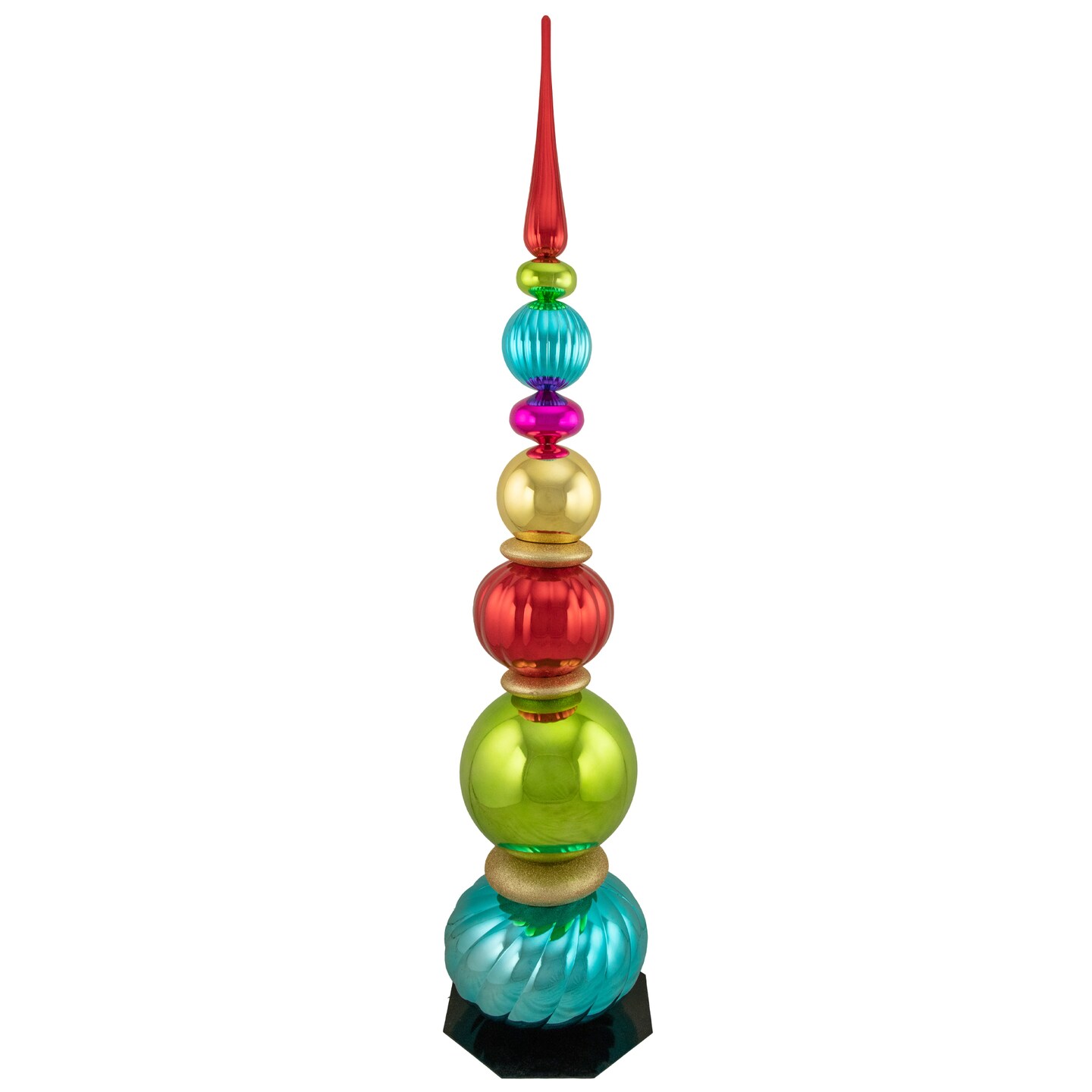 Northlight 54&#x22; Multi-Color Topiary Finial Tower Commercial Christmas Decoration