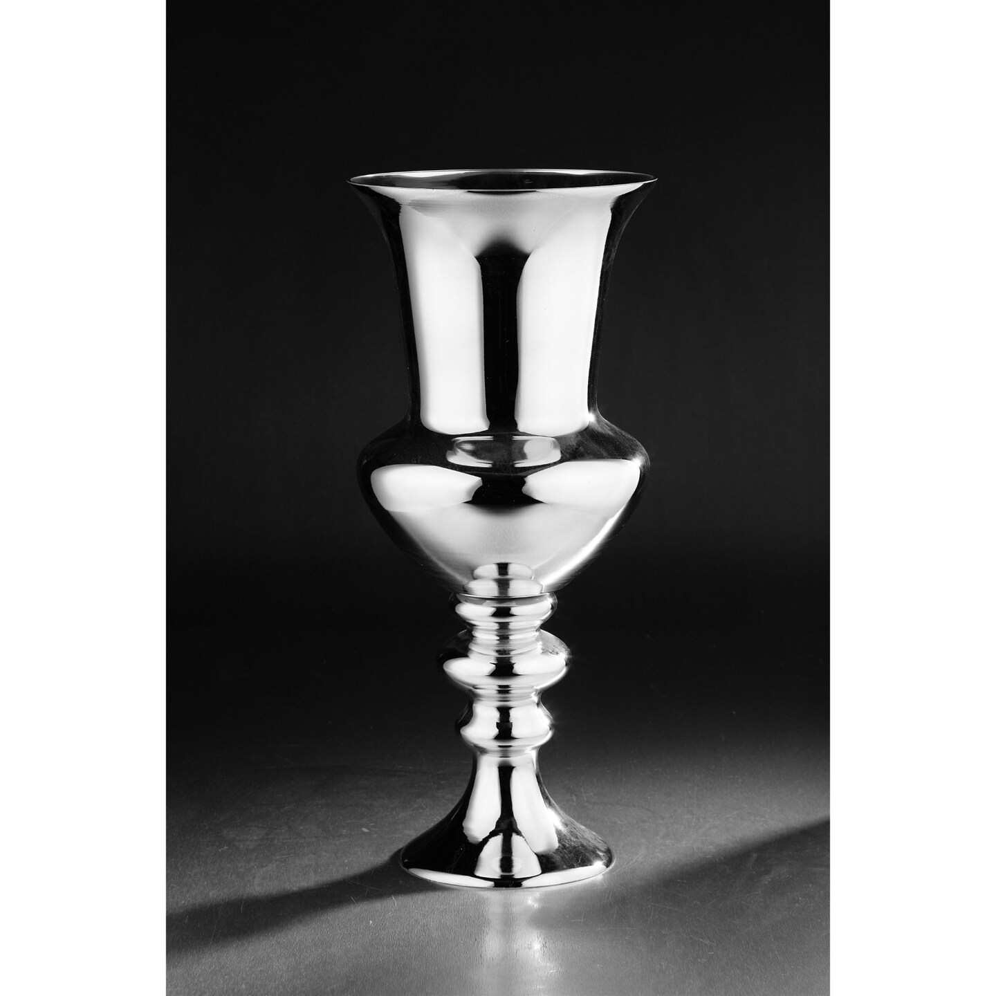 CC Home Furnishings 16&#x22; Silver Hurricane Glass Table Top Decor