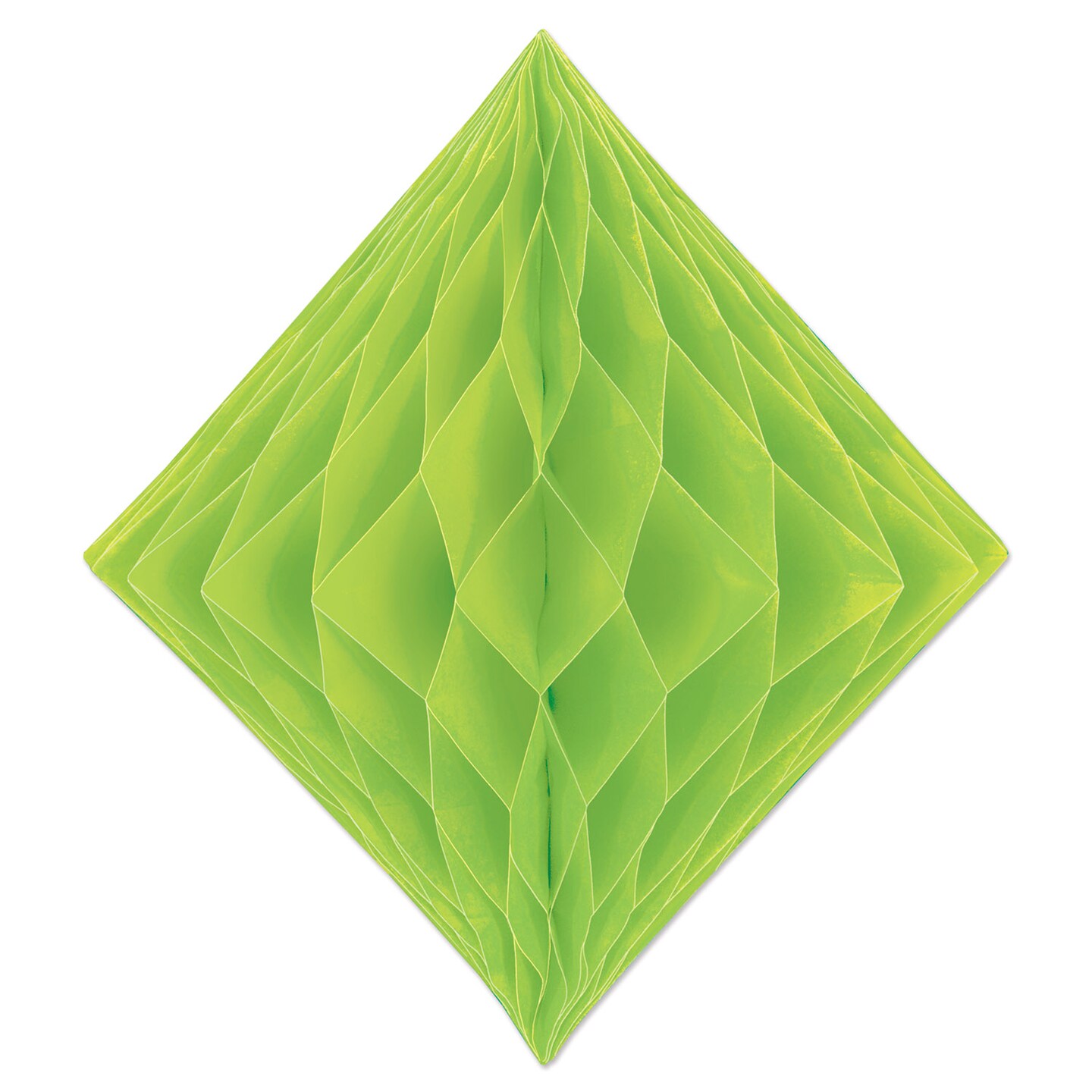 Beistle Club Pack of 12 Honeycomb Lime Green Diamond Hanging Decorations 12.5”