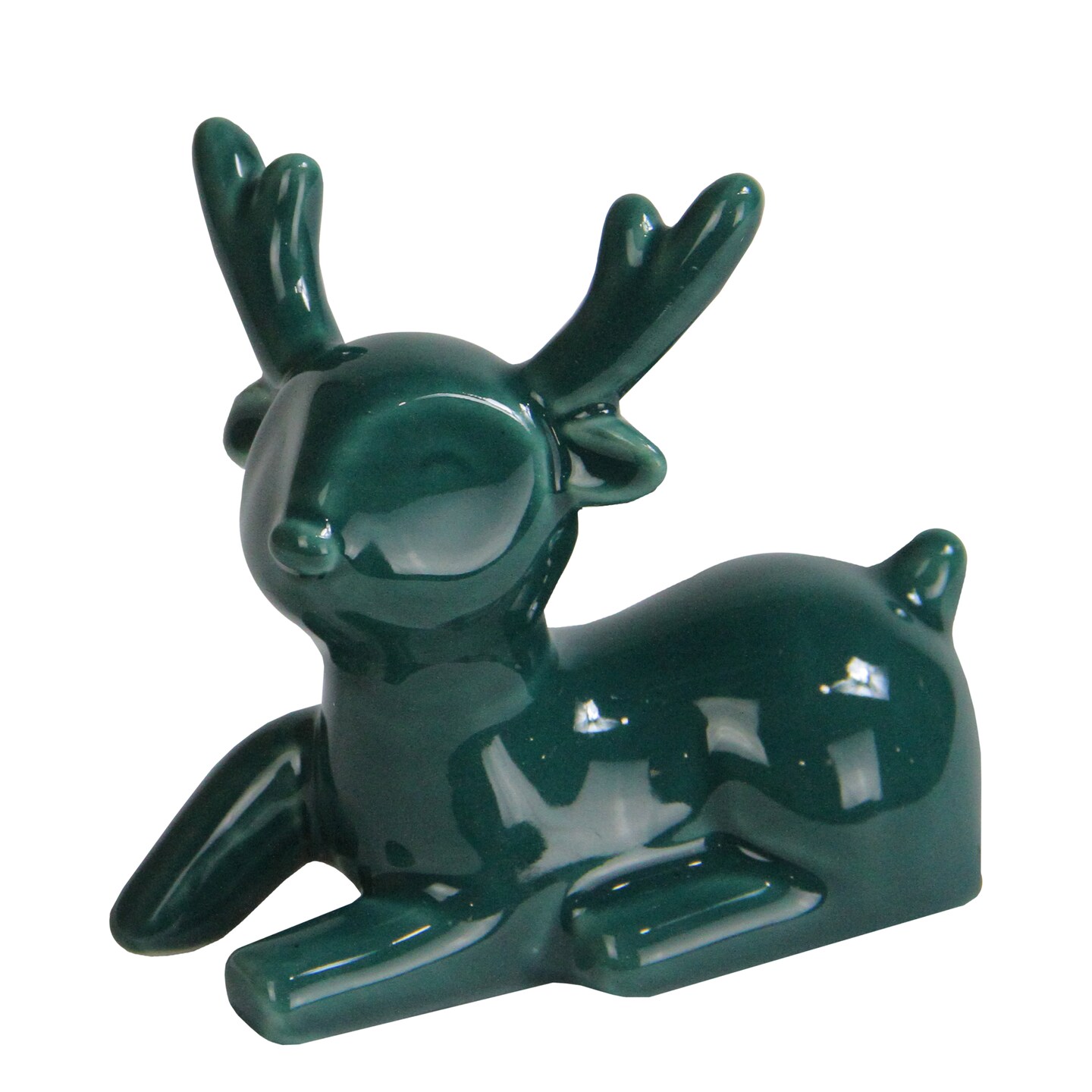 Northlight Petite Shiny Ceramic Christmas Deer Figurine - 3.5&#x22; - Green