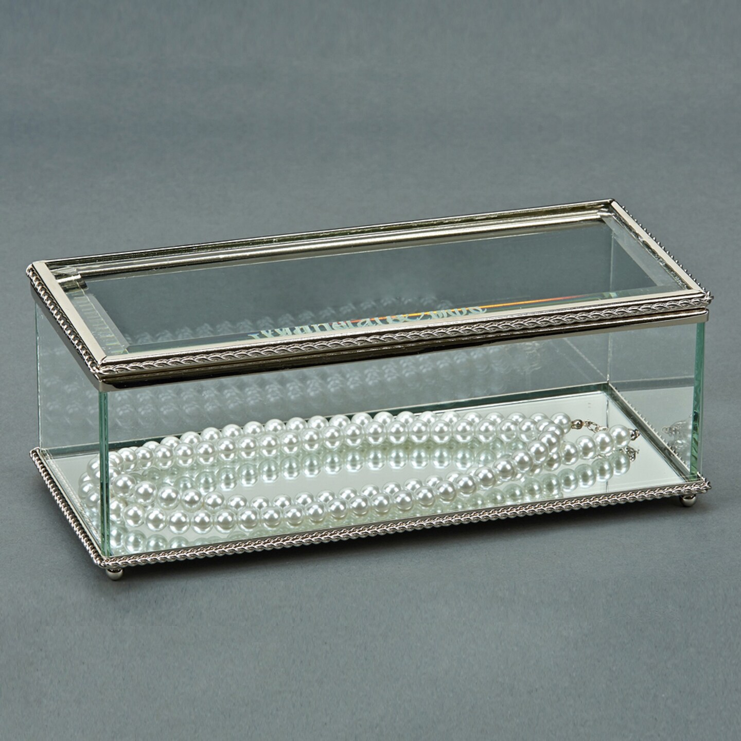 Contemporary Home Living 8" Rectangular Transparent Glass Hinged Box