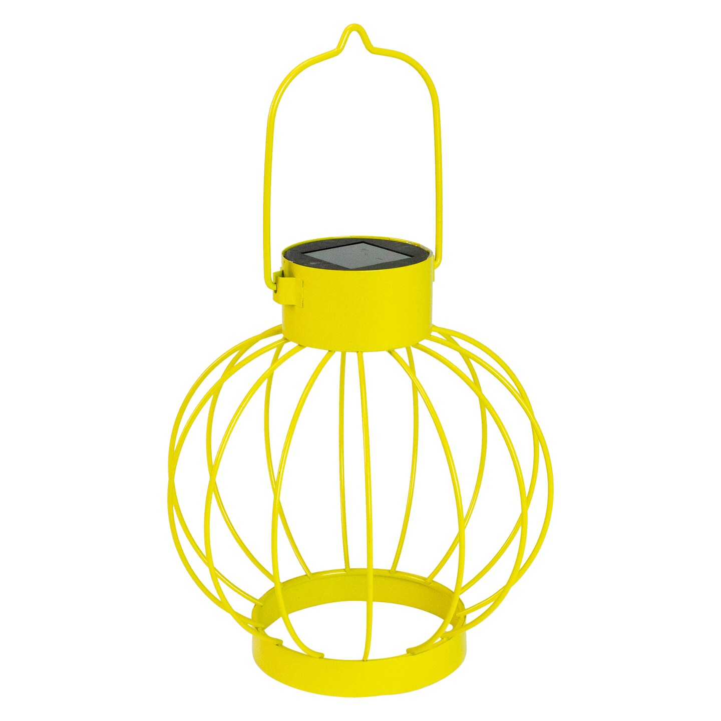 Northlight 6.5" Yellow Outdoor Hanging LED Solar Lantern with Handle