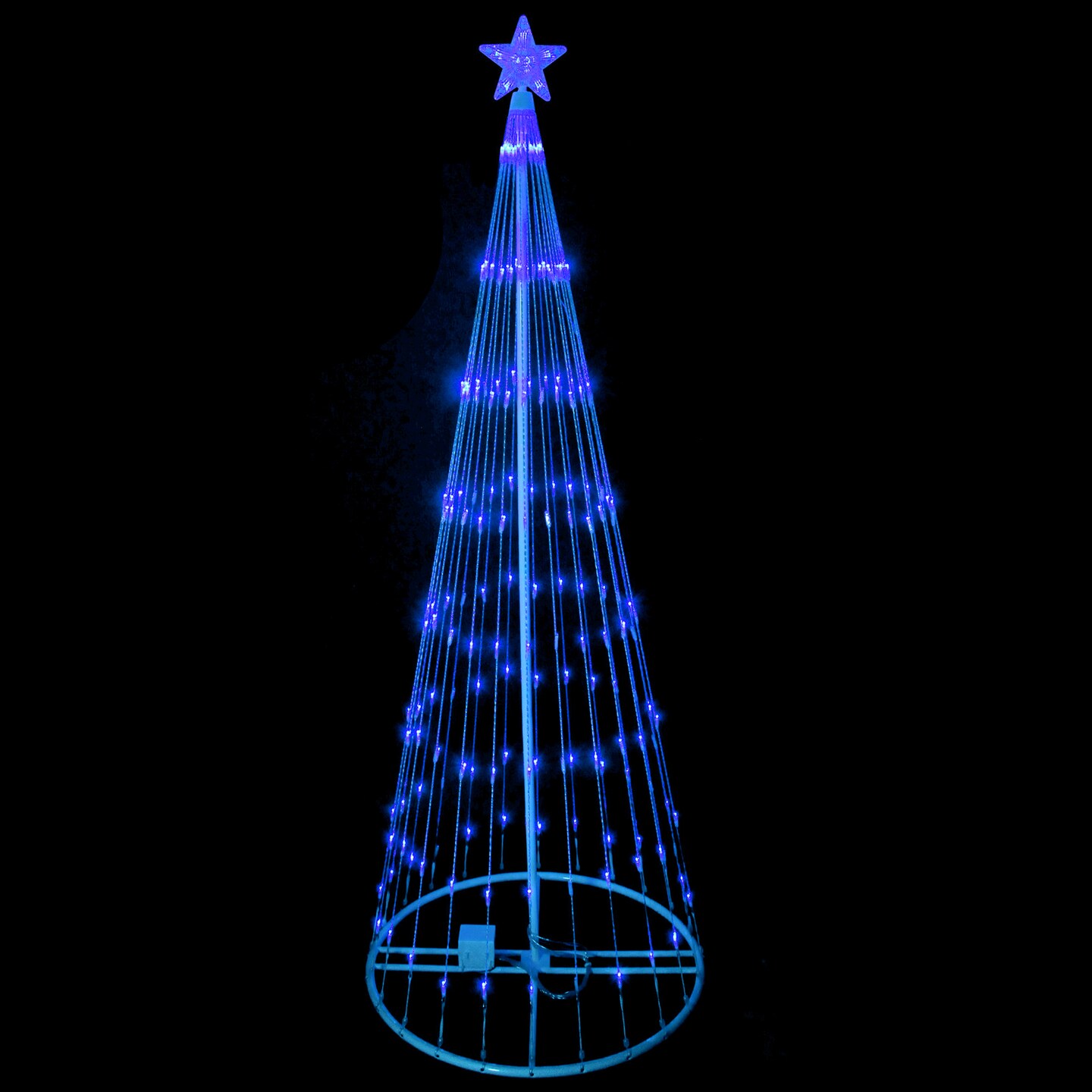 Northlight 12&#x27; Pre-Lit Blue LED Show Cone Christmas Tree Outdoor Decor