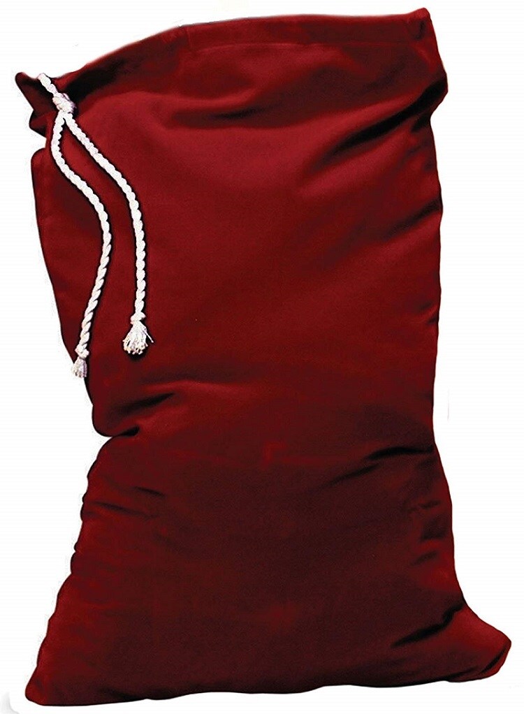 The Costume Center Burgundy Velvet Santa Claus Toy Bag with