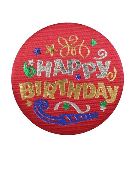 Beistle Happy Birthday Rosette - Stoffrosette Rot Für Geburtstagsparty