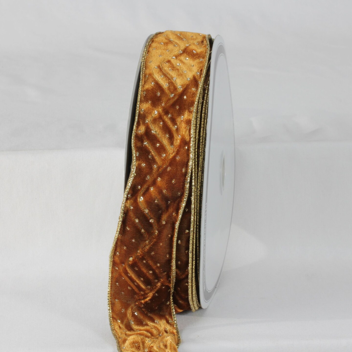 The Ribbon People Gold Colored and Brown Wire Edge Craft Ribbon 2&#x22; x 20 Yards