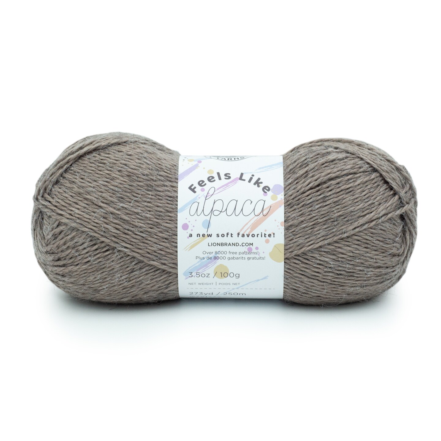 Lion Brand Feels Like Alpaca Yarn-Taupe