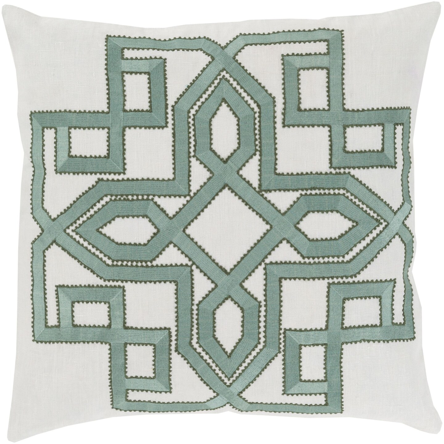 Tiwari Home 20&#x22; Sage Green and Gray Lavish Labyrinth Square Throw Pillow Cover