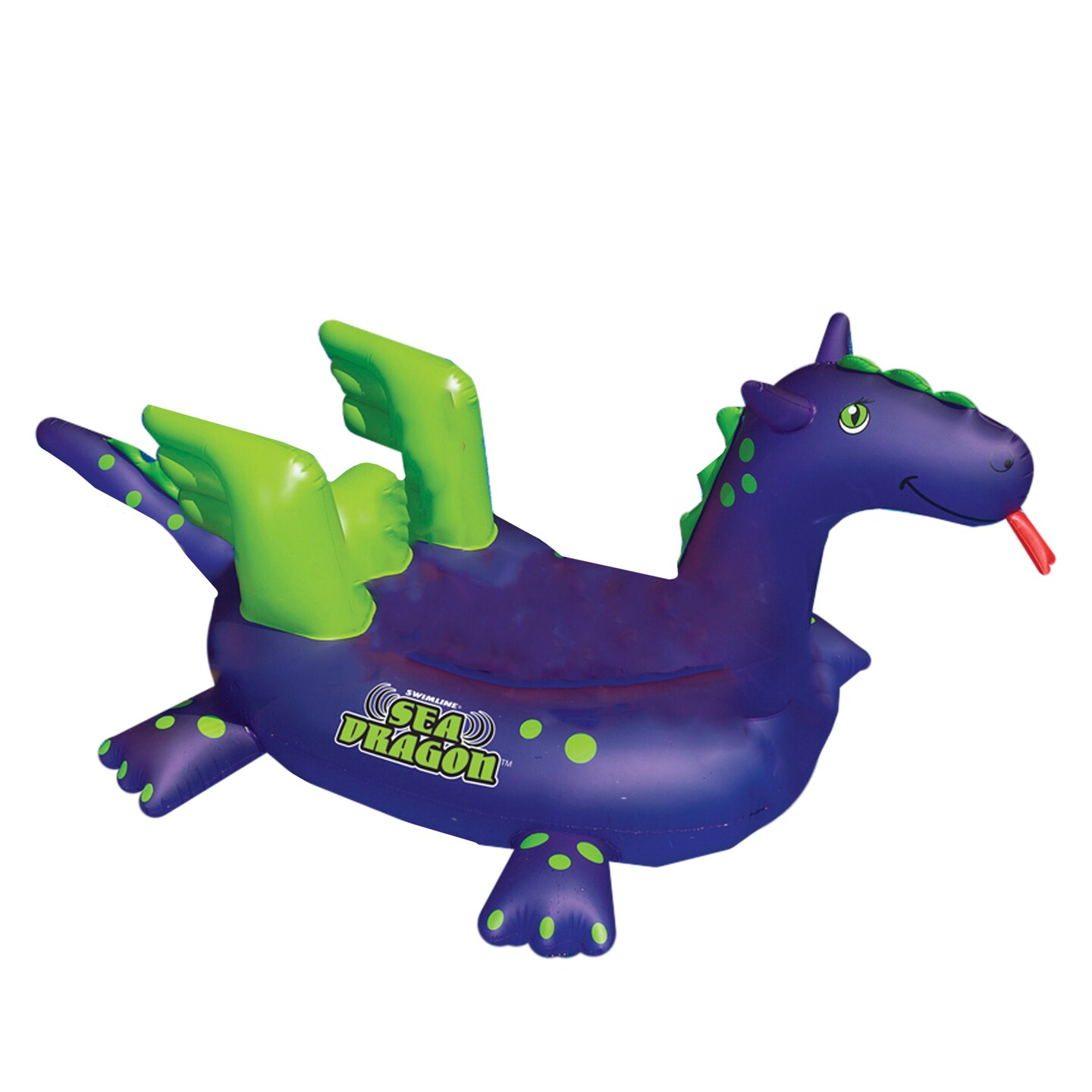 Swim Central Inflatable Purple and Green Sea Dragon Swimming Pool Float, 89-Inch