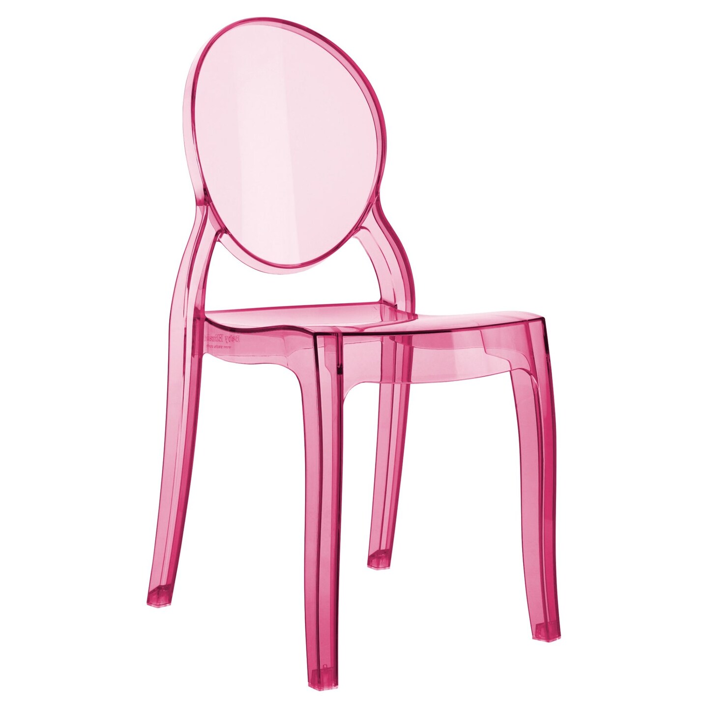Luxury Commercial Living 25&#x22; Pink Stackable Outdoor Patio Kids Armless Chair