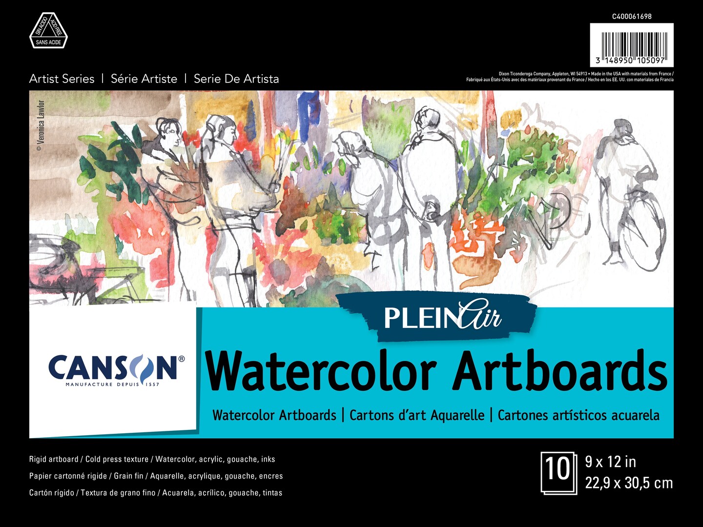 Canson Artist Series Plein Air Watercolor Artboards 9&#x22;X12&#x22;-10 Boards