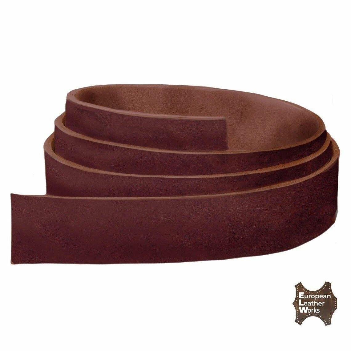 ELW 9-10 oz (3.6-4mm) Latigo Leather Straps Belt Grade 84" Cowhide Strips Heavy Duty Holsters, Sheathes, Harness, Saddle, Armor, Collars