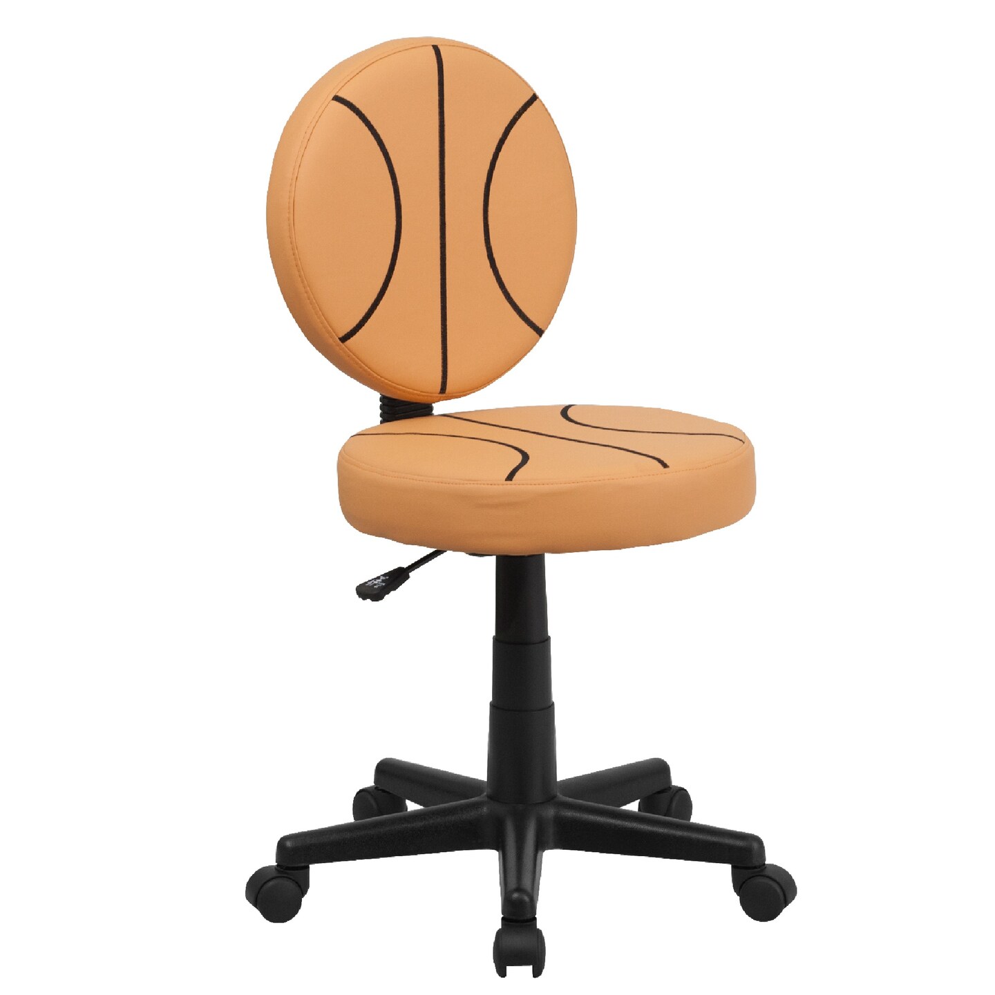 Flash Furniture 37.25" Black and White Sporty Basketball Swivel Round Seat and Back Comfortable Office Chair