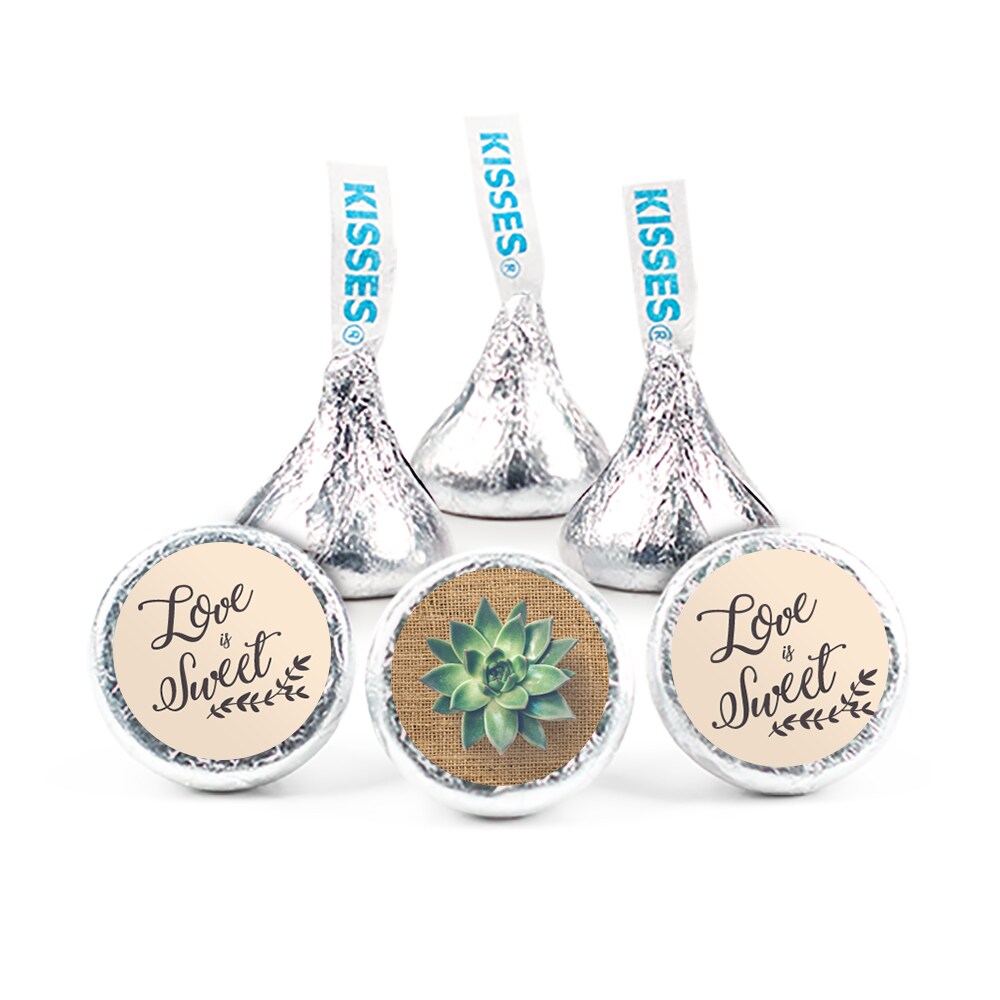 324ct Wedding Stickers for Hershey&#x27;s Kisses - Succulent Themed - By Just Candy