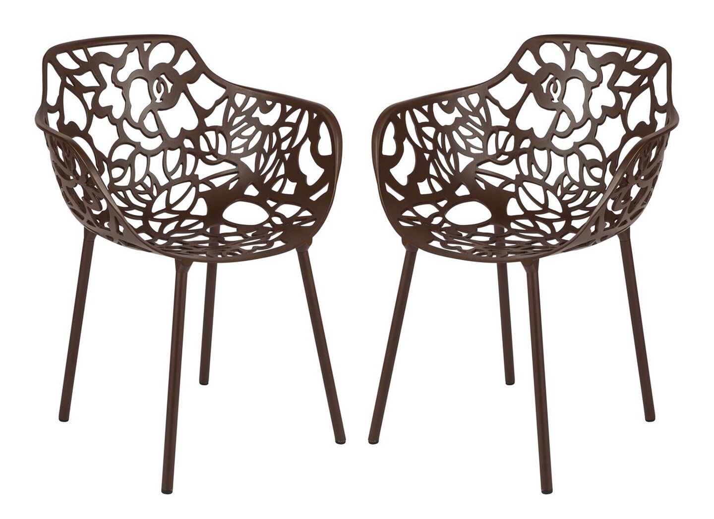 LeisureMod Modern Devon Aluminum Armchair, Set of 2