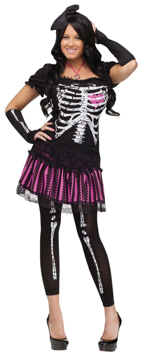 The Costume Center Black and White Sally Skelly Women Adult Halloween Costume - Small
