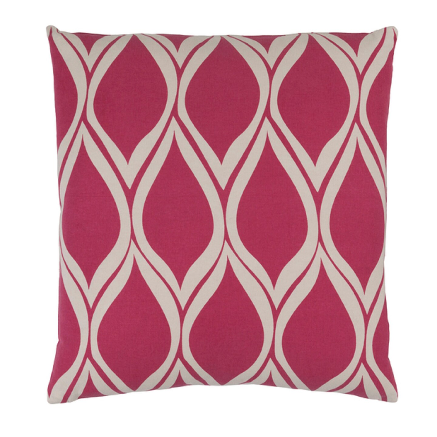 Diva At Home 22" Falling Drops Raspberry Pink and Cloud Gray Decorative Throw Pillow - Down Filler