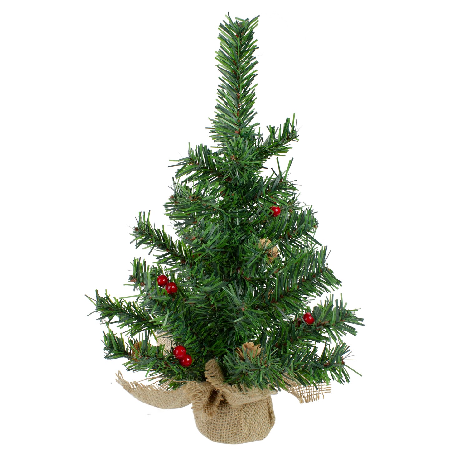 Northlight Potted Red Berries and Pine Cones Medium Artificial Christmas Tree &#x2013; 16&#x22; - Unlit