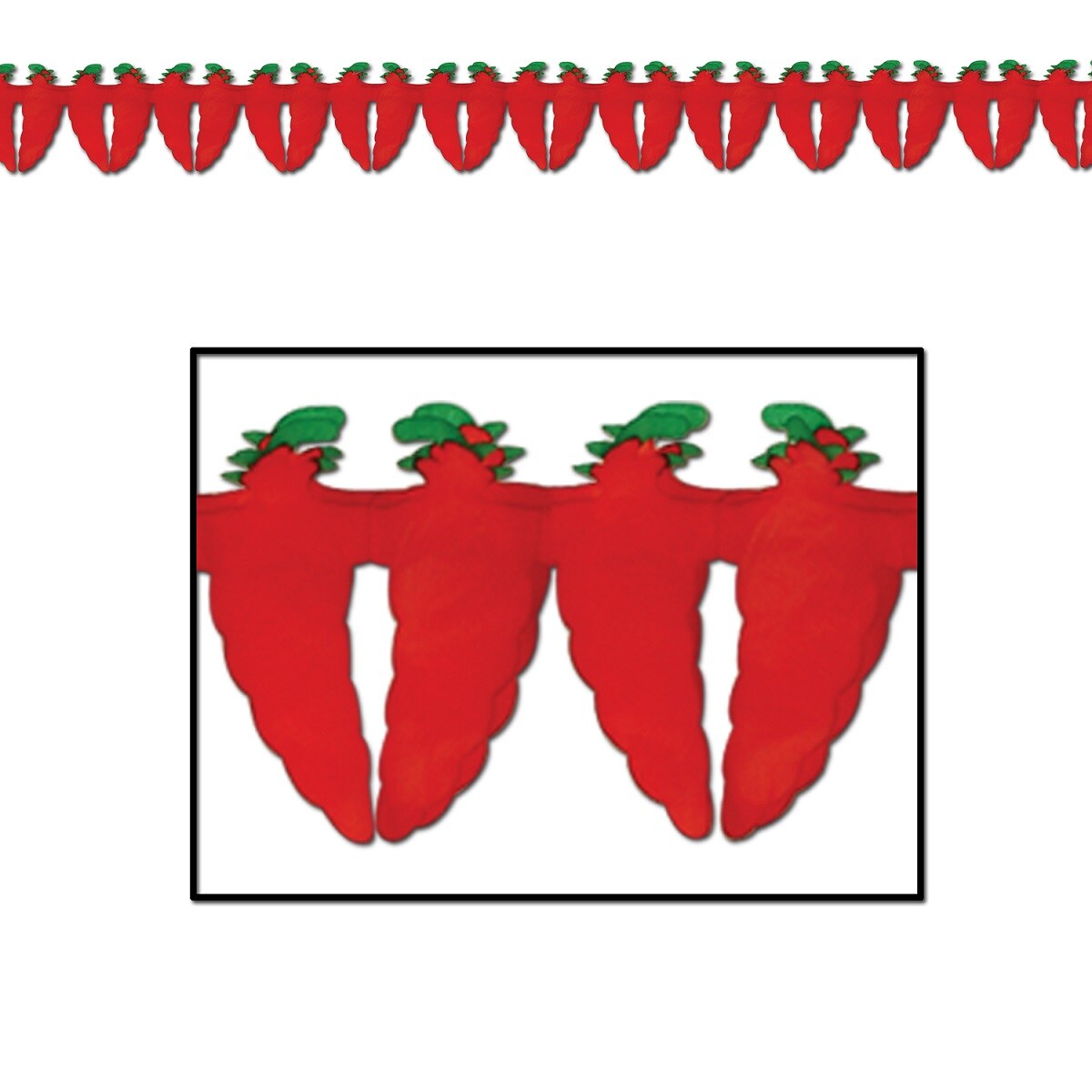 Party Central Pack of 12 Red Hot Chili Pepper Garland Decorations 12&#x27;
